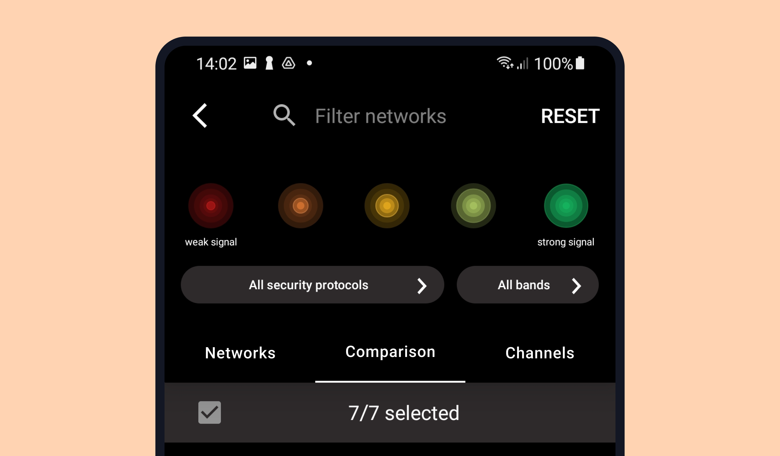 Filter by signal strength