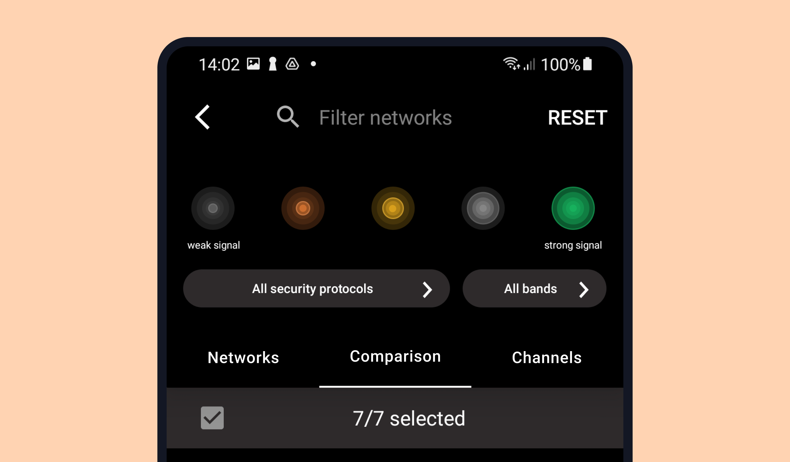 Filter by signal strength
