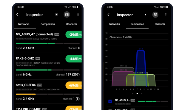 NetSpot Inspector mode (Android)