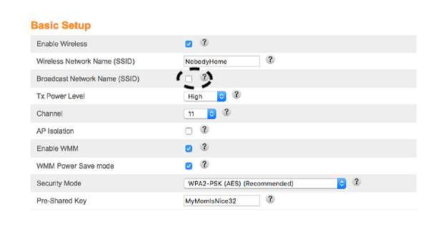 Change and Hide your SSID