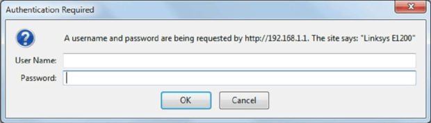 Router’s username and password