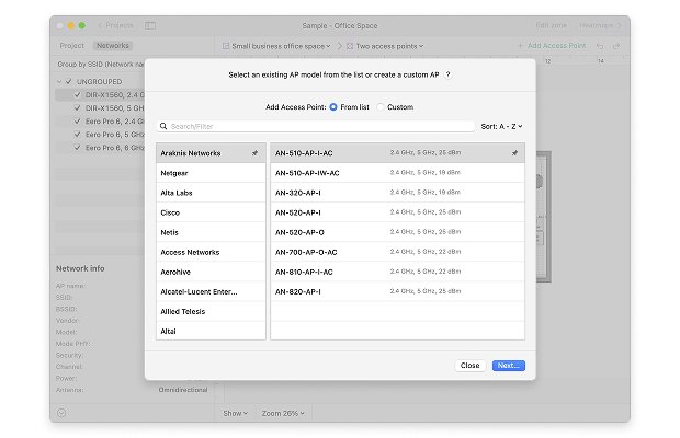 List of common access point models