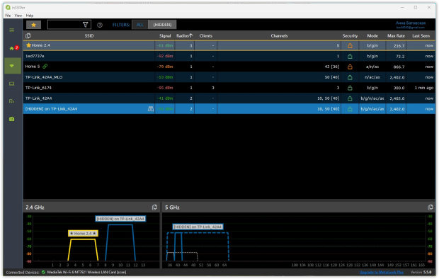 MetaGeek’s inSSIDer 