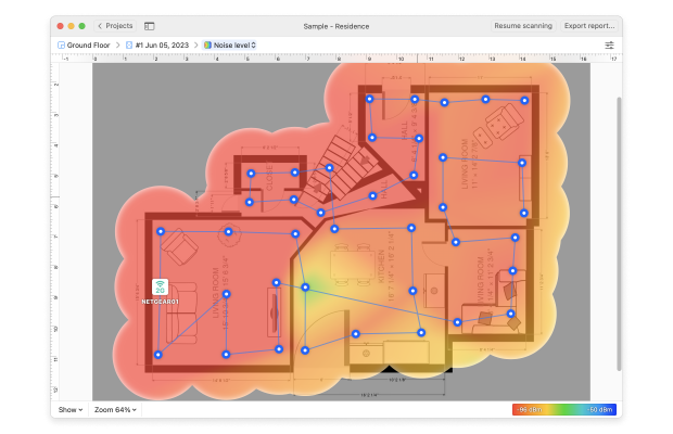 Mode Inspecteur NetSpot pour Mac et Windows