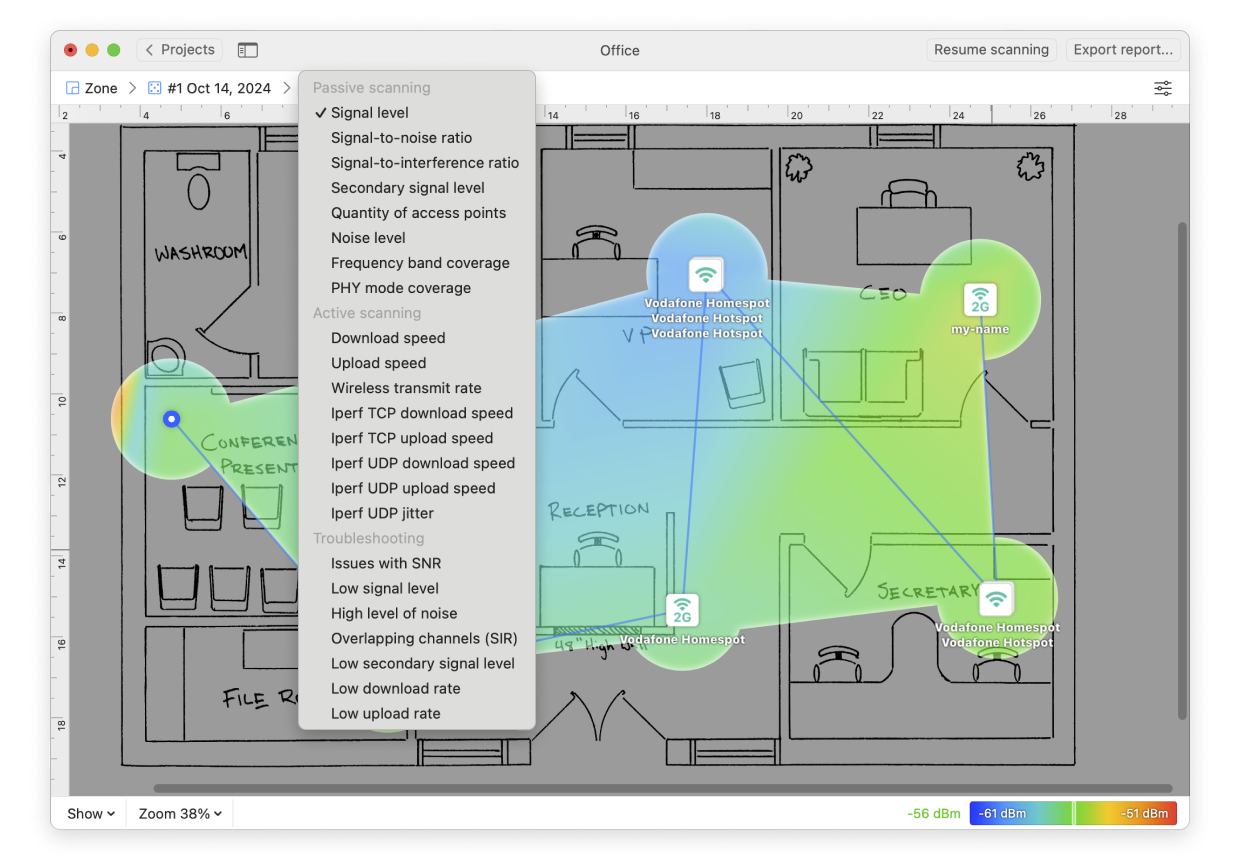 NetSpot Heatmap visualization NetSpot Heatmap visualization