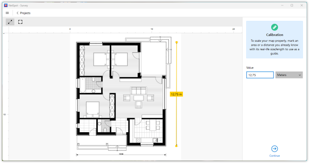NetSpot Site Survey two-point calibration