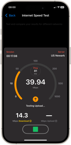 Test your Internet speed with NetSpot