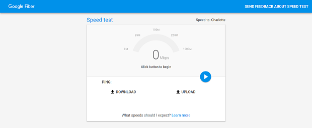 Google Fiber Speed Test