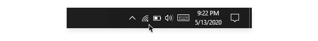 Click the action center icon